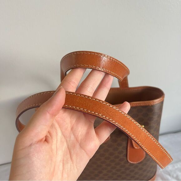 CELINE Vintage Bucket Bag Tote Shoulder Bag Monogram Linea Louise - Picture 3 of 16